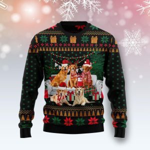 I Am Ready For Christmas Golden Retriever Ugly Christmas Sweater, Jumper For Men &amp; Women - Fanshubus