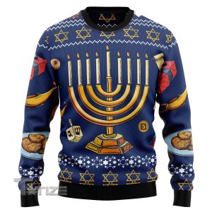 Jewish Hanukkah Ugly Christmas Sweater, Jumper- Fanshubus