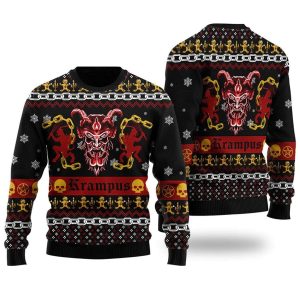 Krampus Horror Ugly Christmas Sweater, Jumper For Men &amp; Women - Fanshubus