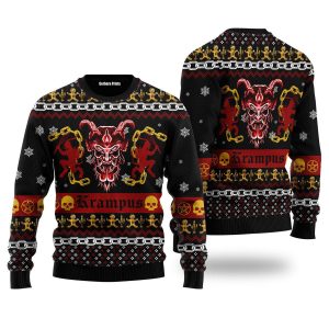 Krampus Horror Ugly Christmas Sweater, Jumper For Men &amp; Women - Fanshubus