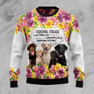 Labrador Retriever Personal Stalker Ugly Christmas Sweater, Jumper For Men &amp; Women - Fanshubus