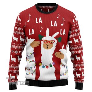 Llama La La Ugly Christmas Sweater, Jumper- Fanshubus