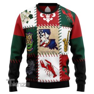 Louisiana Famous Things Ugly Christmas Sweater, Jumper- Fanshubus