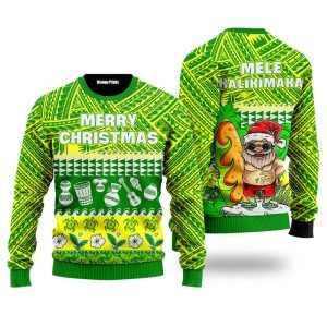 Mele Kalikimaka Green Ugly Christmas Sweater, Jumper For Men &amp; Women - Fanshubus