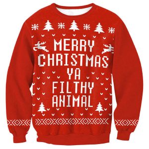 Merry Christmas Pattern Print Awesome Gift For Christmas Ugly Christmas Sweater, Jumper - Fanshubus