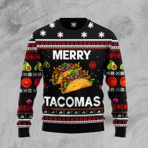 Merry Tacomas Funny Ugly Christmas Sweater, Jumper For Men &amp; Women Adult - Christmas Gifts - Fanshubus