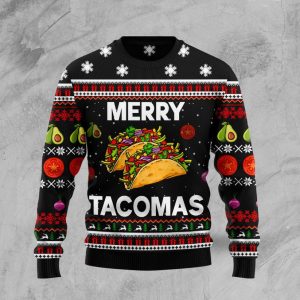 Merry Tacomas Funny Ugly Christmas Sweater, Jumper For Men &amp; Women Adult - Christmas Gifts - Fanshubus