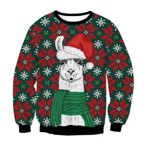 Merry Xmas Llama Ornament Awesome Gift For Christmas Ugly Christmas Sweater, Jumper - Fanshubus