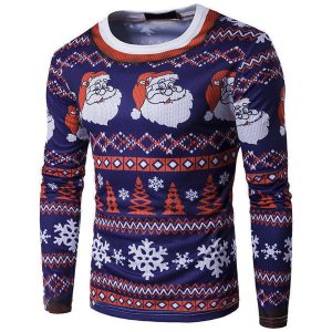 Merry Xmas Santa Claus Pattern Awesome Gift For Christmas Ugly Christmas Sweater, Jumper - Fanshubus