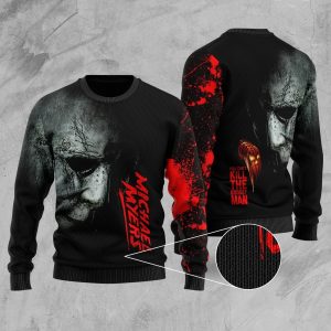 Michael Myers Horror Custom Ugly Christmas Sweater, Jumpers - Fanshubus