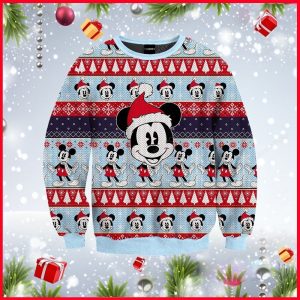 Mickey Mouse Big Face Custom Ugly Christmas Sweater, Jumpers - Fanshubus