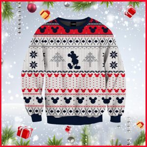 Mickey Mouse Vintage White Custom Ugly Christmas Sweater, Jumpers - Fanshubus