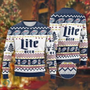 Miller Lite Custom Ugly Christmas Sweater, Jumpers - Fanshubus