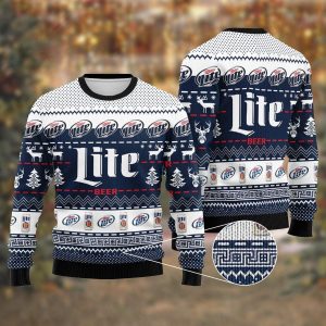 Miller Lite Ugly Christmas Sweater, Jumper Amazing Gift Idea Thanksgiving Gift - Fanshubus