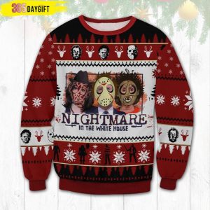 Nightmare Horror Custom Ugly Christmas Sweater, Jumpers - Fanshubus