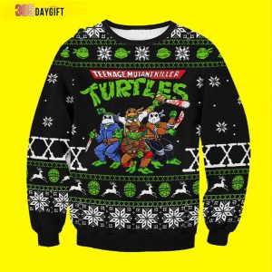 Ninja Turtles Horror Custom Ugly Christmas Sweater, Jumpers - Fanshubus