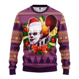 Pennywise It Horror Movie Xmas Ugly Christmas Sweater, Jumper 249 - Fanshubus