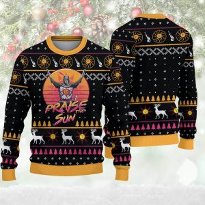 Praise The Sun Ugly Sweater| Woolen Sweater Christmas Gift For Holiday| Knight Ugly Christmas Sweater, Jumper - Fanshubus