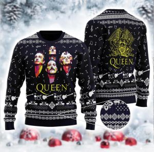 Queen Band 2 Ugly Christmas Sweater, Jumpers Gifts - Fanshubus