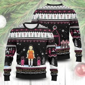 Red Light Green Light Squid Game Ugly Christmas Sweater, Jumper - Fanshubus