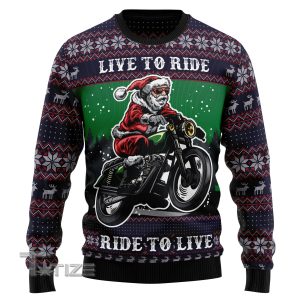 Riding Motor Ugly Christmas Sweater, Jumper- Fanshubus