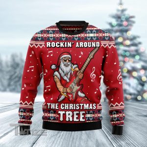 Rockin' Around the Christmas Tree Ugly Christmas Sweater, Jumper- Fanshubus