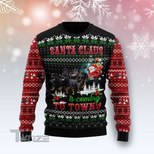Rottweiler Town Christmas Ugly Christmas Sweater, Jumper- Fanshubus