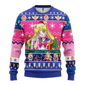 Sailor Moon Merry Xmas Gift Ugly Christmas Sweater, Jumper - Fanshubus
