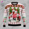 Samoyed Red Truck Dog Lover Ugly Christmas Sweater, Jumper - Gifts For Dog Lovers - Fanshubus