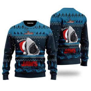 Santa Shark Ugly Christmas Sweater, Jumper For Men &amp; Women - Fanshubus