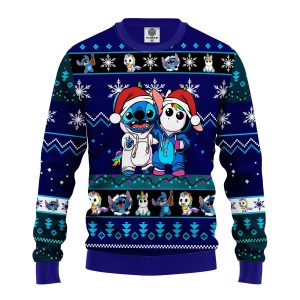 Santa Stitch And Unicorn Lilo And Stitch Disney Ugly Christmas Sweater, Jumper - Fanshubus