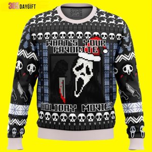 Scream Holiday Horror Ugly Christmas Sweater, Jumpers - Fanshubus