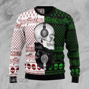 Skull Yinyang Ugly Christmas Sweater, Jumper- Fanshubus