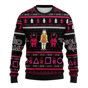 Squid Game Ugly Christmas Sweater, Jumper 2022 - Fanshubus