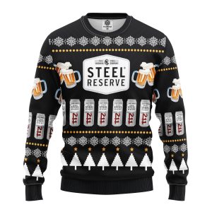Steel Beer Drink Lover Gifts Ugly Christmas Sweater, Jumper - Fanshubus