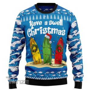 Surfer Swell Christmas Ugly Christmas Sweater, Jumper- Fanshubus