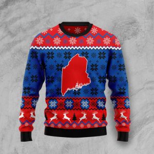 Sweet Home Maine Ugly Christmas Sweater, Jumper For Men &amp; Women - Fanshubus
