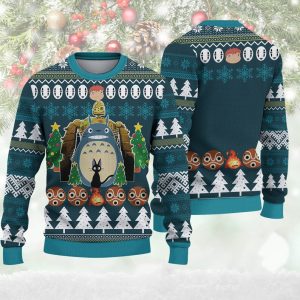 T O T O R O Ugly Sweater| Woolen Sweater Christmas Gift For Holiday| A N I M E Ugly Christmas Sweater, Jumper - Fanshubus
