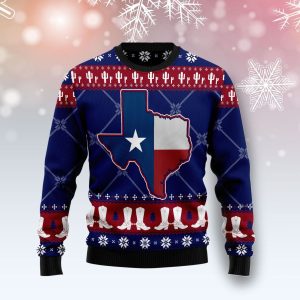 Texas Map Symbols Pattern Ugly Christmas Sweater, Jumper For Men &amp; Women - Fanshubus