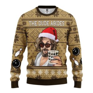 The Big Lebowski The Dude Abides Ugly Christmas Sweater, Jumper 125 - Fanshubus