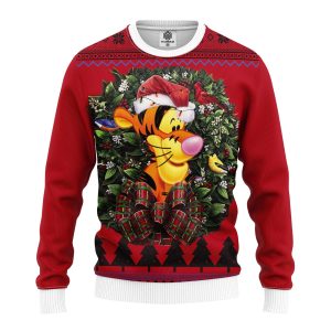 Tiger Pooh Noel Ugly Christmas Sweater, Jumper Custom Sweatshirt Apparel - Fanshubus