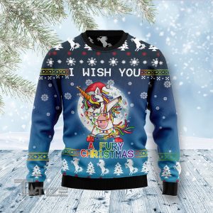 Unicorn Fury Ugly Christmas Sweater, Jumper- Fanshubus