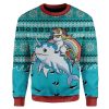 Unicorn Riding Narwhal Ugly Christmas Sweater, Jumper - Best Gift For Christmas - Fanshubus