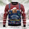 ust A Girl Who Loves Christmas And Goldendoodle Ugly Christmas Sweater, Jumper - Fanshubus