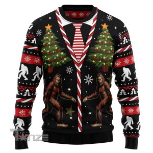 Vintage Bigfoot Ugly Christmas Sweater, Jumper- Fanshubus