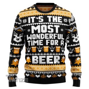 Wonderful Time For A Beer Ugly Christmas Sweater, Jumper- Fanshubus