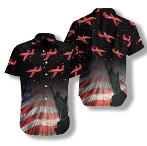 4th Of July Aircraft Hawaiian Shirt | For Men &amp; Women | Adult |- For men and women - Fanshubus