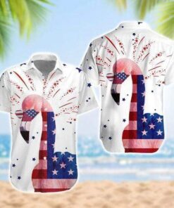 4th of July Flamingo Hawaiian Shirt- For men and women - Fanshubus