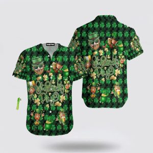 Irish ST. Saint Patricks Day Hawaiian Shirt, St Patricks Day Shirts, Shamrock Hawaiian Shirt