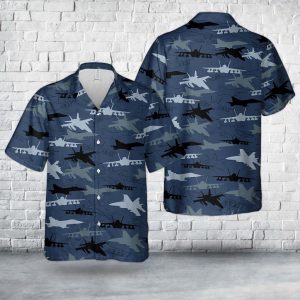 US Navy McDonnell Douglas F/A-18 Hornet Silhouettes Hawaiian Shirt
